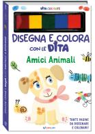 Amici animali. Dita colorate. Disegna e colora con le dita. Ediz. a colori. Ediz. a spirale. Con 5 inchiostri colorati per dita di Elizabeth Golding edito da Crealibri