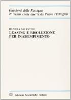Leasing e risoluzione per inadempimento di Daniela Valentino edito da Edizioni Scientifiche Italiane