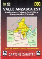 Valle Anzasca est. Piedimulera, Calasca Castiglione, Bannio Anzino, Vanzone 1:30.000 edito da Danilo Zanetti Editore