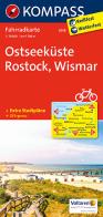 Carta cicloturistica n. 3018. Ostseeküste, Rostock, Wismar 1:70.000. Adatto a GPS. Digital map. DVD-ROM edito da Kompass