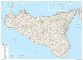 Sicilia. Carta stradale della regione 1:250.000 (carta murale plastificata stesa con aste cm 120x86) edito da Global Map