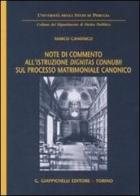 Note di commento all'istruzione «dignitas connubii» sul processo matrimoniale canonico di Marco Canonico edito da Giappichelli