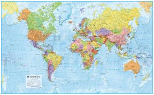 Mondo politico. Scala 1:30.000.000 (carta murale in canvas su telaio cm 137x86) edito da Global Map