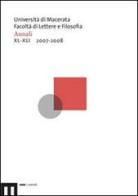 Annali della facoltà di lettere e filosofia dell'Università di Macerata (2007-2008) vol. 40-41 edito da eum