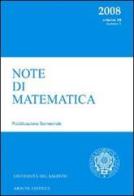 Note di matematica (2008) vol.1 edito da Aracne