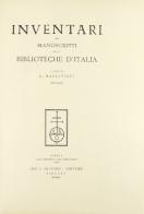 Inventari dei manoscritti delle biblioteche d'Italia vol.1 edito da Olschki