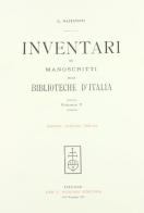 Inventari dei manoscritti delle biblioteche d'Italia vol.5 edito da Olschki