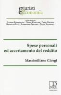 Spese personali ed accertamento del reddito di Massimiliano Giorgi edito da Dike Giuridica