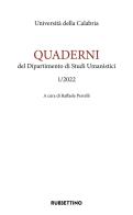 Quaderni del dipartimento di studi umanistici. Ediz. inglese e italiana (2022) vol.1 edito da Rubbettino