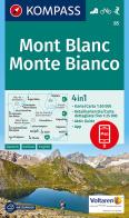 Carta escursionistica n. 85. Monte Bianco 1:50.000. Ediz. italiana, tedesca e inglese edito da Kompass