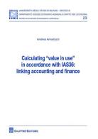 Calculating «value in use» in accordance with IAS36: linking accounting and finance di Andrea Amaduzzi edito da Giuffrè