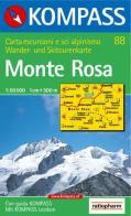 Carta escursionistica n. 88. Svizzera, Alpi occidentali. Monte Rosa 1:50.000 edito da Kompass
