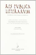 Res publica litterarum. Studies in the classical tradition vol.22 edito da Salerno