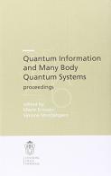 Quantum information and many body quantum systems-proceedings edito da Scuola Normale Superiore
