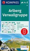 Carta escursionistica n. 33. Arlberg, Verwallgruppe 1:50.000 edito da Kompass