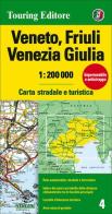 Veneto, Friuli Venezia Giulia 1:200.000. Carta stradale e turistica. Ediz. multilingue edito da Touring