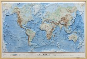 The world. Scala 1:40.000.000 (carta in rilievo con cornice cm 97x64) edito da Global Map