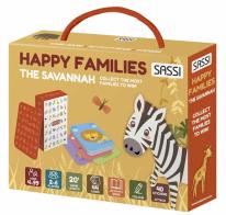 The savannah. Happy families. Valigetta con carte e stickers. Ediz. a colori. Con 44 Carte. Con 40 Adesivi di Valentina Bonaguro edito da Sassi