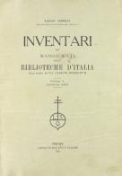 Inventari dei manoscritti delle biblioteche d'Italia vol.50 edito da Olschki