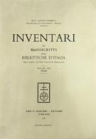 Inventari dei manoscritti delle biblioteche d'Italia vol.52 edito da Olschki