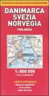 Danimarca, Svezia, Norvegia, Finlandia 1:800.000 edito da De Agostini
