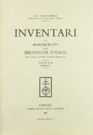 Inventari dei manoscritti delle biblioteche d'Italia vol.59 edito da Olschki