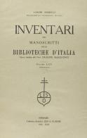 Inventari dei manoscritti delle biblioteche d'Italia vol.70 edito da Olschki