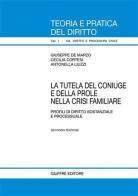 La tutela del coniuge e della prole nella crisi familiare. Profili di diritto sostanziale e processuale di Giuseppe De Marzo, Cecilia Cortesi, Antonella Liuzzi edito da Giuffrè