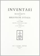 Inventari dei manoscritti delle biblioteche d'Italia vol.80 edito da Olschki