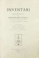 Inventari dei manoscritti delle biblioteche d'Italia vol.81 edito da Olschki