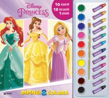 Disney Princess. Dipingi & colora. Ediz. a colori. Con 10 acquerelli. Con 12 pastelli a cera edito da Disney Libri