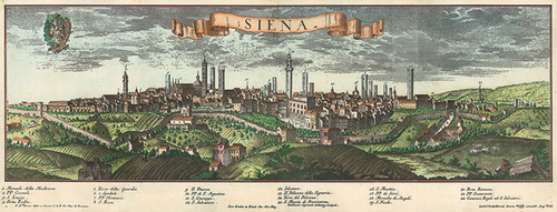 Veduta di Siena. Probst XVIII secolo (carta murale anticata in canvas cm 99x38) edito da Global Map