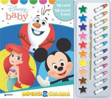 Disney baby. Dipingi & colora. Ediz. a colori. Con 12 mini pastelli, 10 acquerelli e 1 pennello edito da Disney Libri