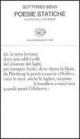 Poesie statiche di Gottfried Benn edito da Einaudi