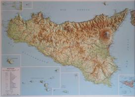 Sicilia 1:350.000 (carta in rilievo senza cornice) edito da Global Map