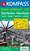 Carta escursionistica n. 224. Austria. Ad est delle Alpi. Vienna... Steirisches Weinland, Stainz, Sausal, Sulmtal, Leibnitz 1:50.000. Adatto a GPS. DVD-ROM dig. map. edito da Kompass