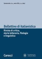 Bollettino di italianistica (2022) vol.1 edito da Carocci