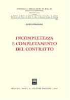 Incompletezza e completamento del contratto di Ezio Guerinoni edito da Giuffrè