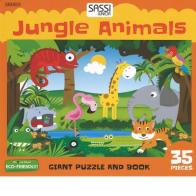 Jungle animals. Giant puzzle and book. Con puzzle di Simon Miller edito da Sassi