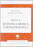 Appunti di statistica medica e biomatematica edito da ECIG