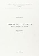 Lettura analitica della fenomenologia di Giorgio Rizzo edito da Milella