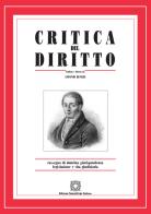 Critica del diritto. Rassegna di dottrina giurisprudenza legislazione e vita giudiziaria (2020) vol.1 edito da Edizioni Scientifiche Italiane