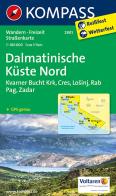 Carta escursionistica n. 2901. Costa Dalmata Nord, Krk, Cres, Losinj, Rab, Pag, Zadar. 1:100.000 edito da Kompass