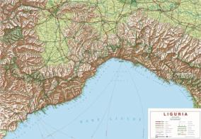 Liguria 1:350.000 (carta in rilievo senza cornice) edito da Global Map