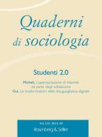 Quaderni di sociologia (2015) vol.69 edito da Rosenberg & Sellier
