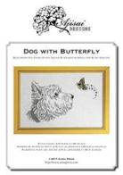 Dog with butterfly. Blackwork and cross stitch design di Valentina Sardu edito da Marcovalerio