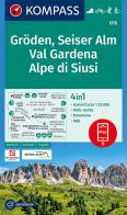 Carta escursionistica n. 076. Val Gardena, Alpe di Siusi 1:25.000 Ediz. italiana, tedesca e inglese edito da Kompass