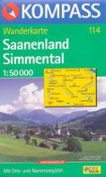 Carta escursionistica n. 114. Svizzera, Alpi occidentale. Saanenland, Simmental 1:50.000. Adatto a GPS. Digital map. DVD-ROM edito da Kompass