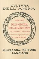 Della memoria e della reminiscenza (rist. anast. 1938). Ediz. in facsimile di Aristotele edito da Carabba