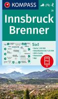 Carta escursionistica n. 36. Innsbruck, Brenner 1:50.000 edito da Kompass